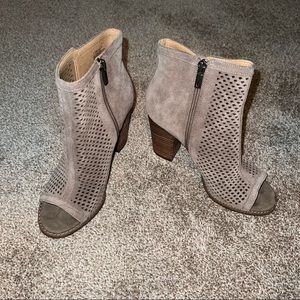 Lucky Brand | Size 7.5 | Suede Leather Open Toe Booties